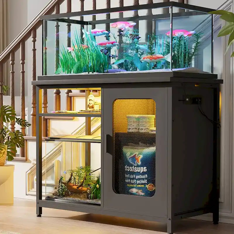 Aquariumaquariummeubel voor 20-29 gallon met stopcontacten en ledverlichting