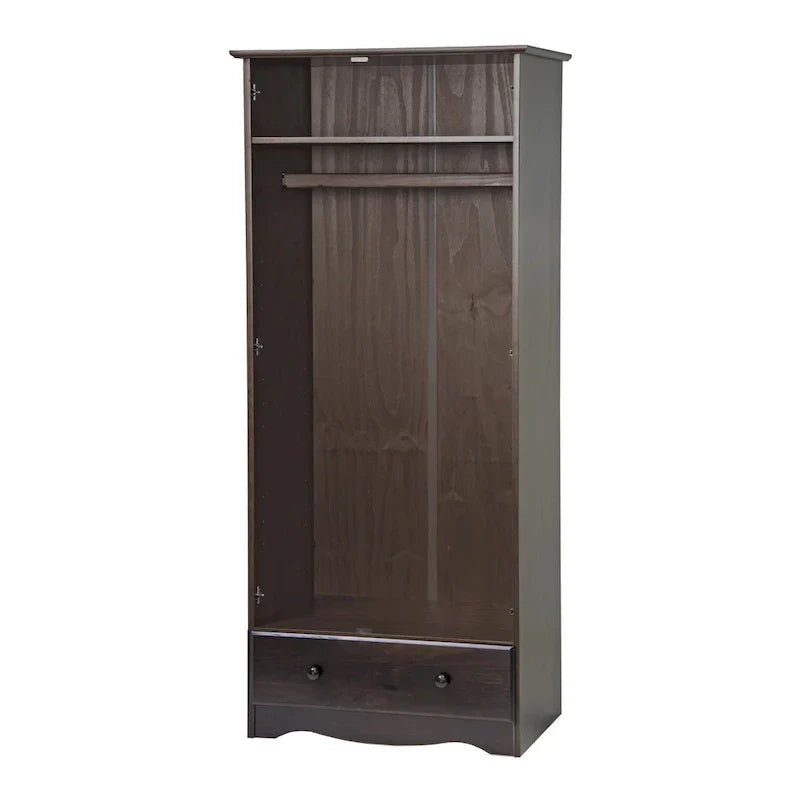 Flexibler Kleiderschrank aus 100 % Massivholz mit Metall- oder Holzknöpfen