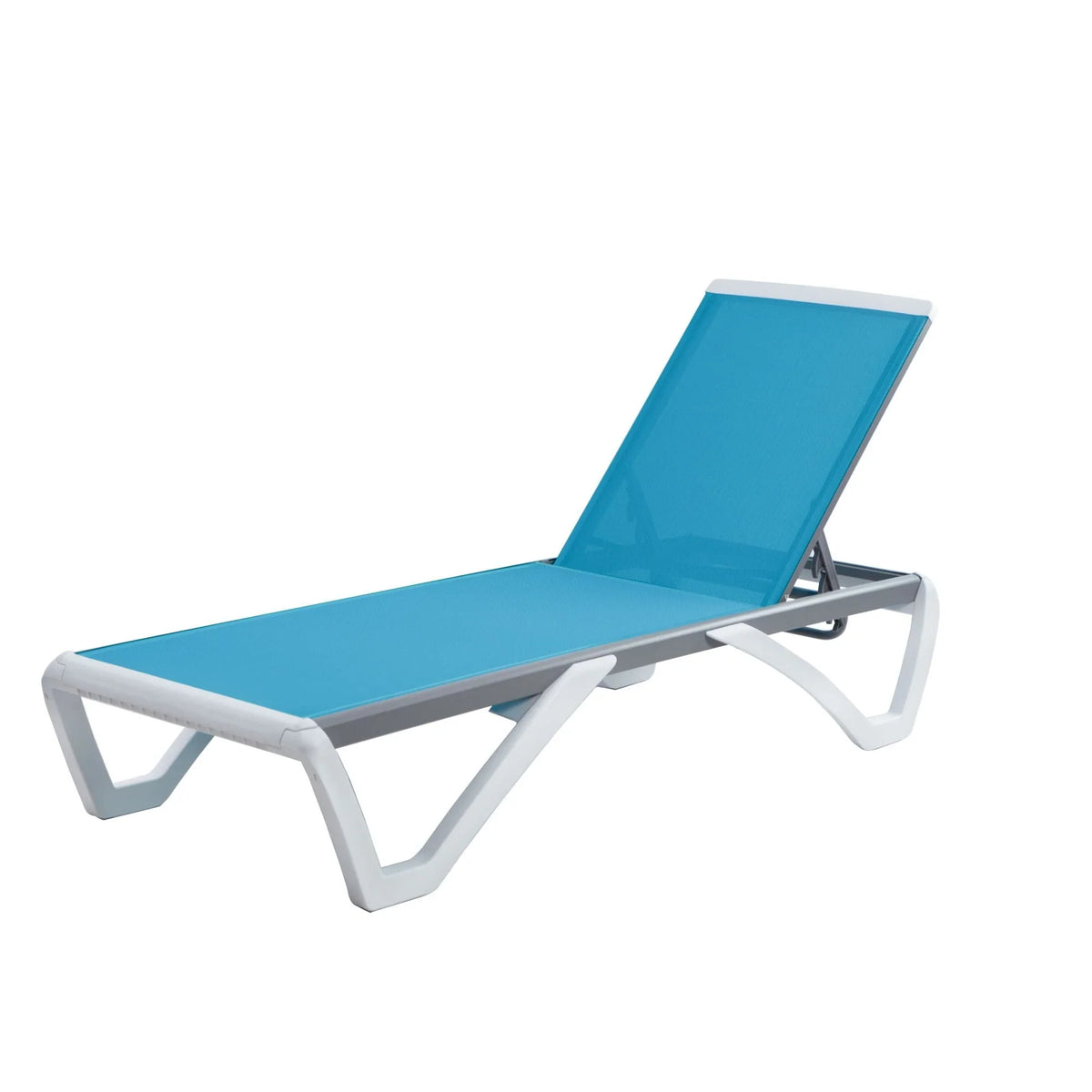 Chaise lounge Kozyard Alan għall-patio, bilqiegħda u mimduda, aġġustabbli, magħmula kompletament mill-aluminju u b’saqajn tar-reżina tal-polipropilen