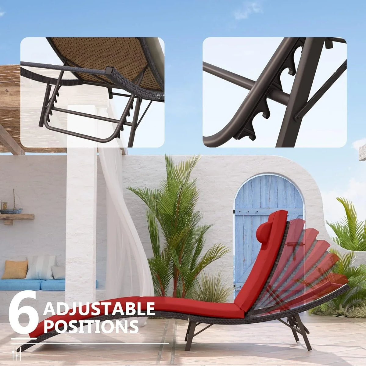 Set da 3 pezzi di chaise longue da esterno Kullavik