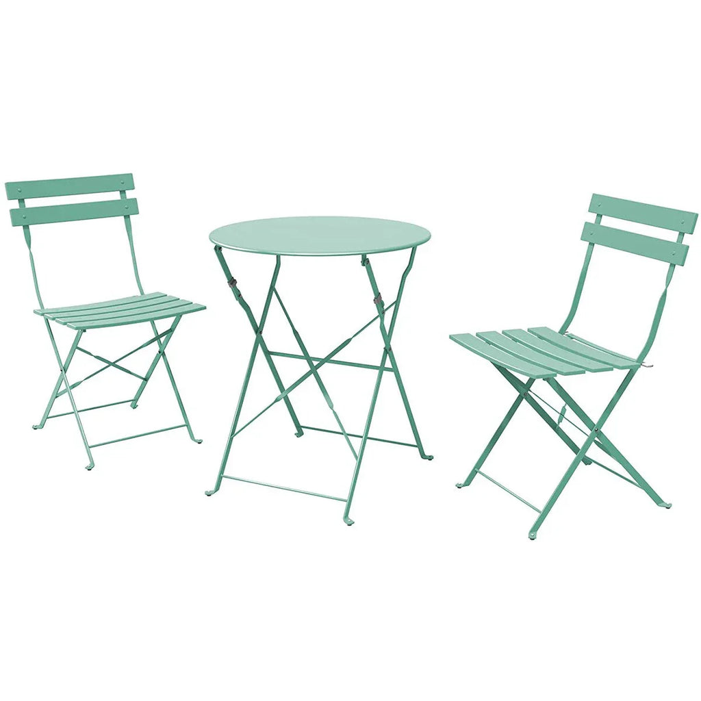3-teiliges klappbares Bistro-Set aus Metall, wetterbeständiges Outdoor-/Indoor-Sitzset für Terrasse, Hof und Garten