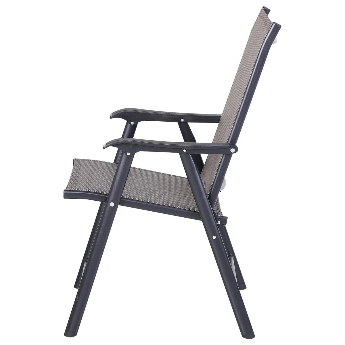 Set di 4 sedie pieghevoli da patio Outsunny dal design semplice ed elegante, comode per terrazza, giardino, cortile e viaggi