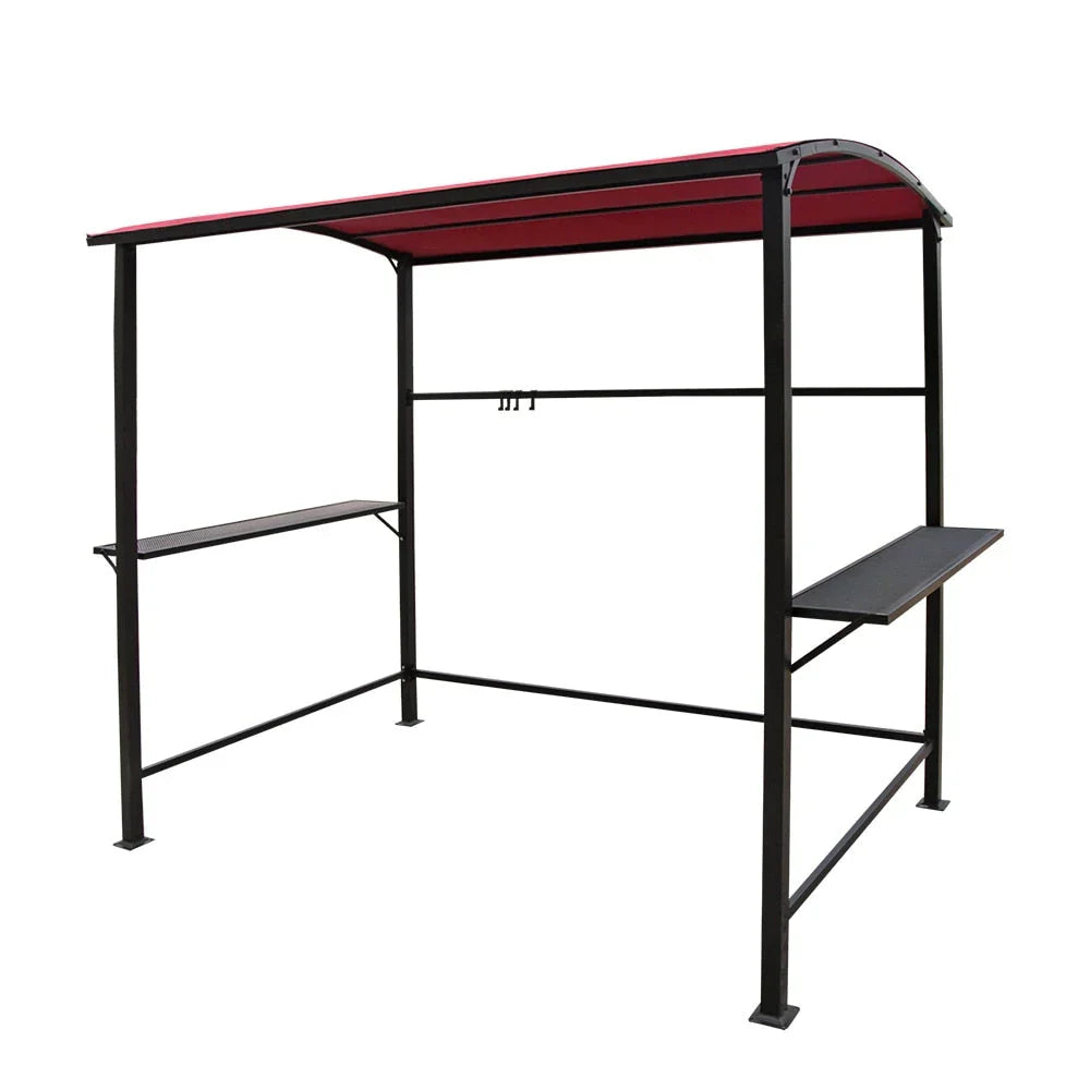 Gazebo da esterno per barbecue con struttura in acciaio da 5 x 8 piedi, copertura e riparo per griglia