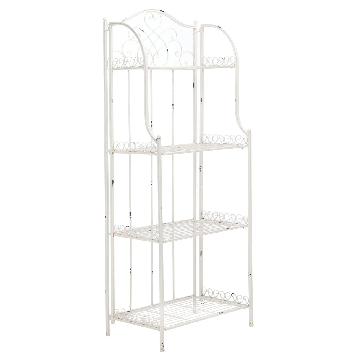 Scaffale portapane da esterno SAFAVIEH Bryn in ferro battuto vittoriano a 4 ripiani - 25 In. L x 15 In. P x 63 In. A - 25W x 15D x 63H