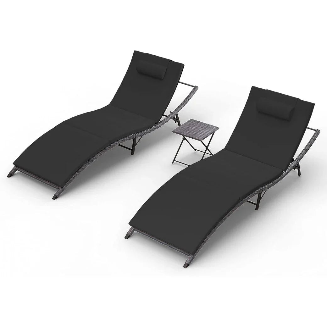 Set da 3 pezzi di chaise longue da esterno Kullavik