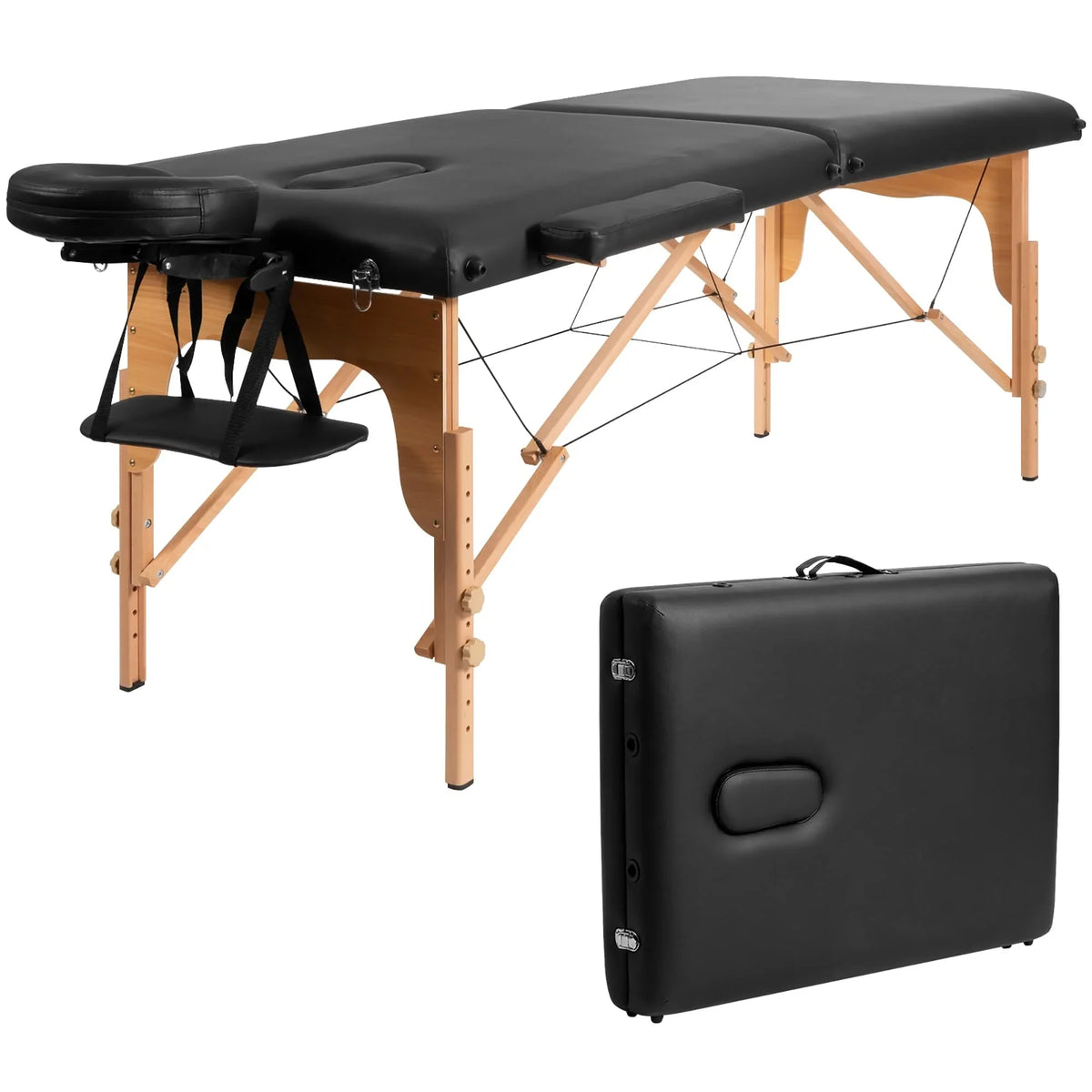 84L draagbare massagetafel, verstelbaar gezichts-spabed en tattoo-bed met draagtas