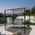 Gazebo da esterno per barbecue con struttura in acciaio da 5 x 8 piedi, copertura e riparo per griglia