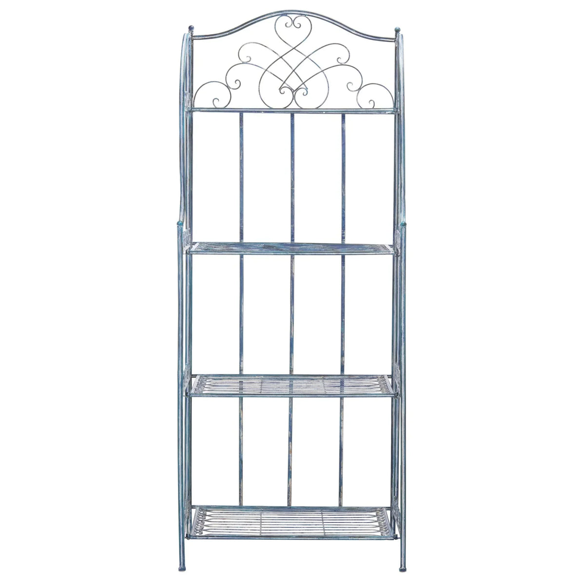 SAFAVIEH Bryn viktorianisches schmiedeeisernes Bäckerregal für den Außenbereich mit 4 Ebenen - 25 In. B x 15 In. T x 63 In. H - 25B x 15T x 63H