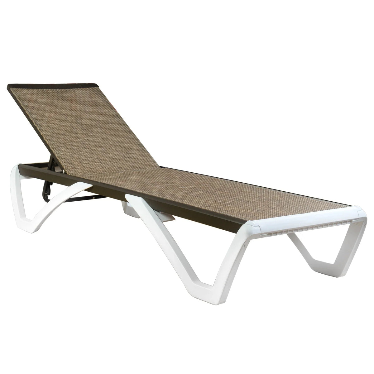 Chaise longue reclinabile da giardino Kozyard Alan, completamente piatta, in alluminio e con gambe in resina di polipropilene, regolabile