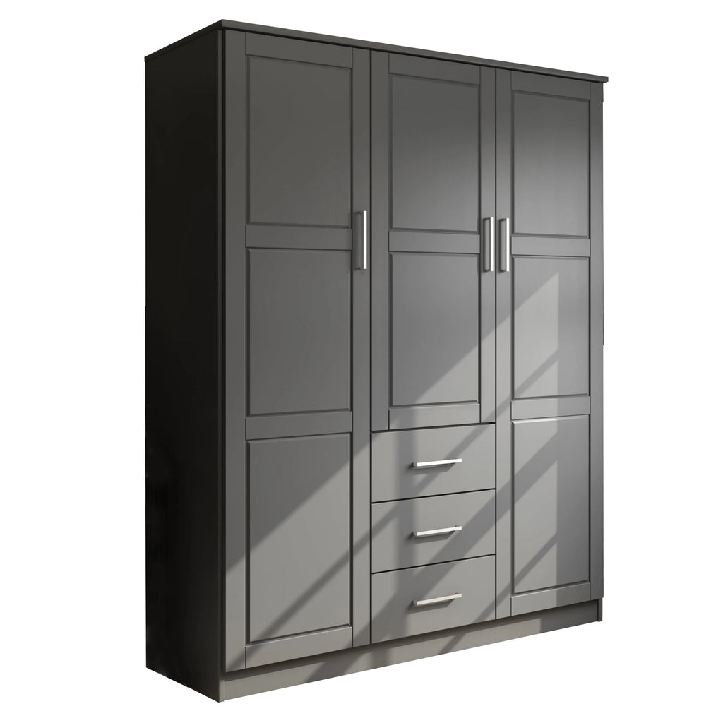 Palace Imports Cosmo, ormar s 3 vrata od 100% punog drva, s vratima od punog drva ili zrcalima