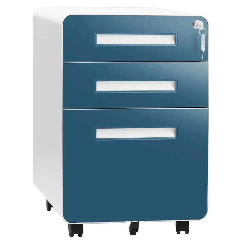 Schedario mobile/verticale a 3 cassetti per ufficio domestico