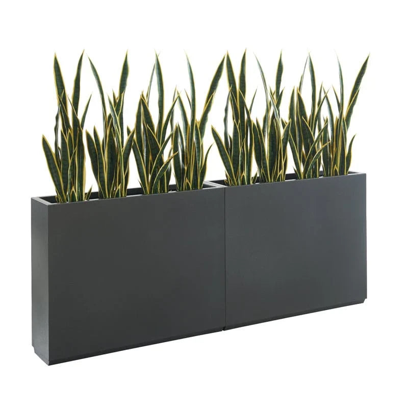 Zware metalen plantenbak voor buitenplanten, hoge en lange metalen plantenbak met scheidingswand van 38Lx10Wx30H inch - 38x30x10