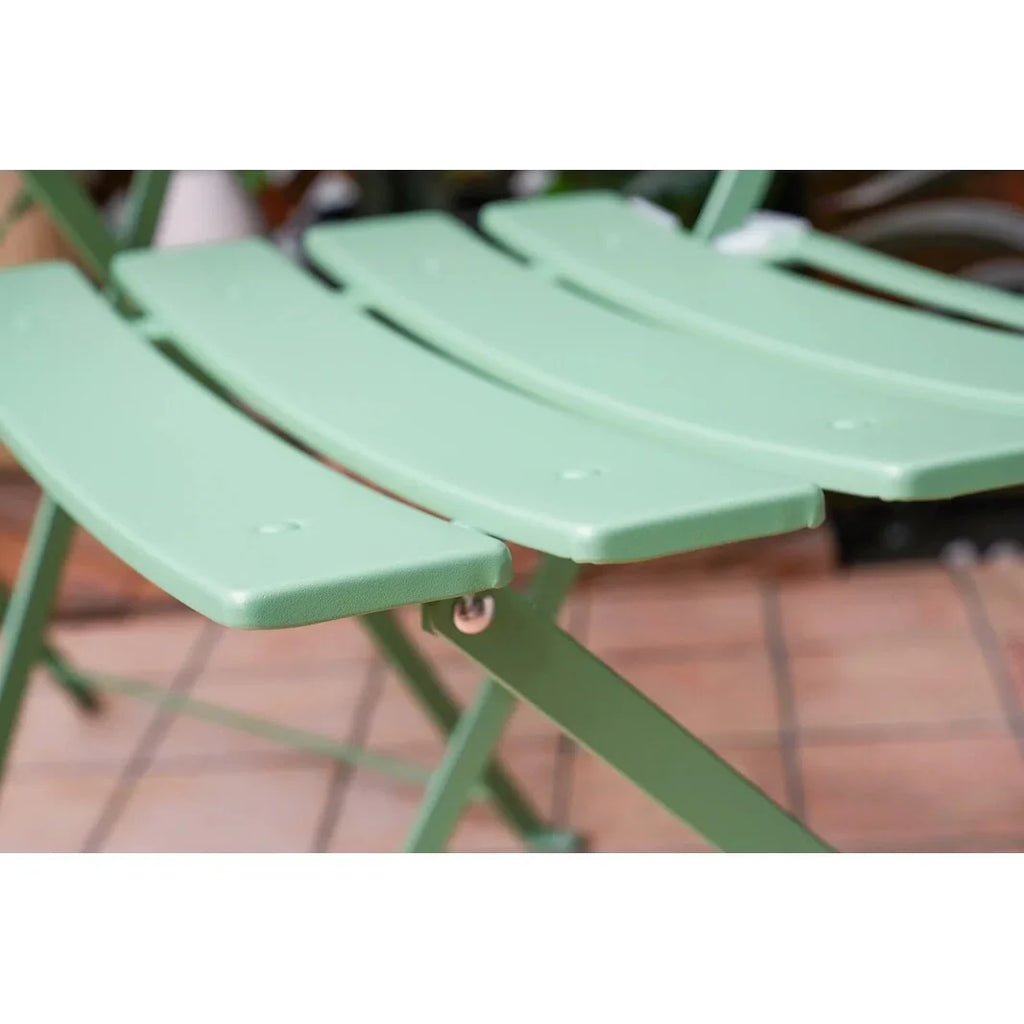 3-teiliges klappbares Bistro-Set aus Metall, wetterbeständiges Outdoor-/Indoor-Sitzset für Terrasse, Hof und Garten