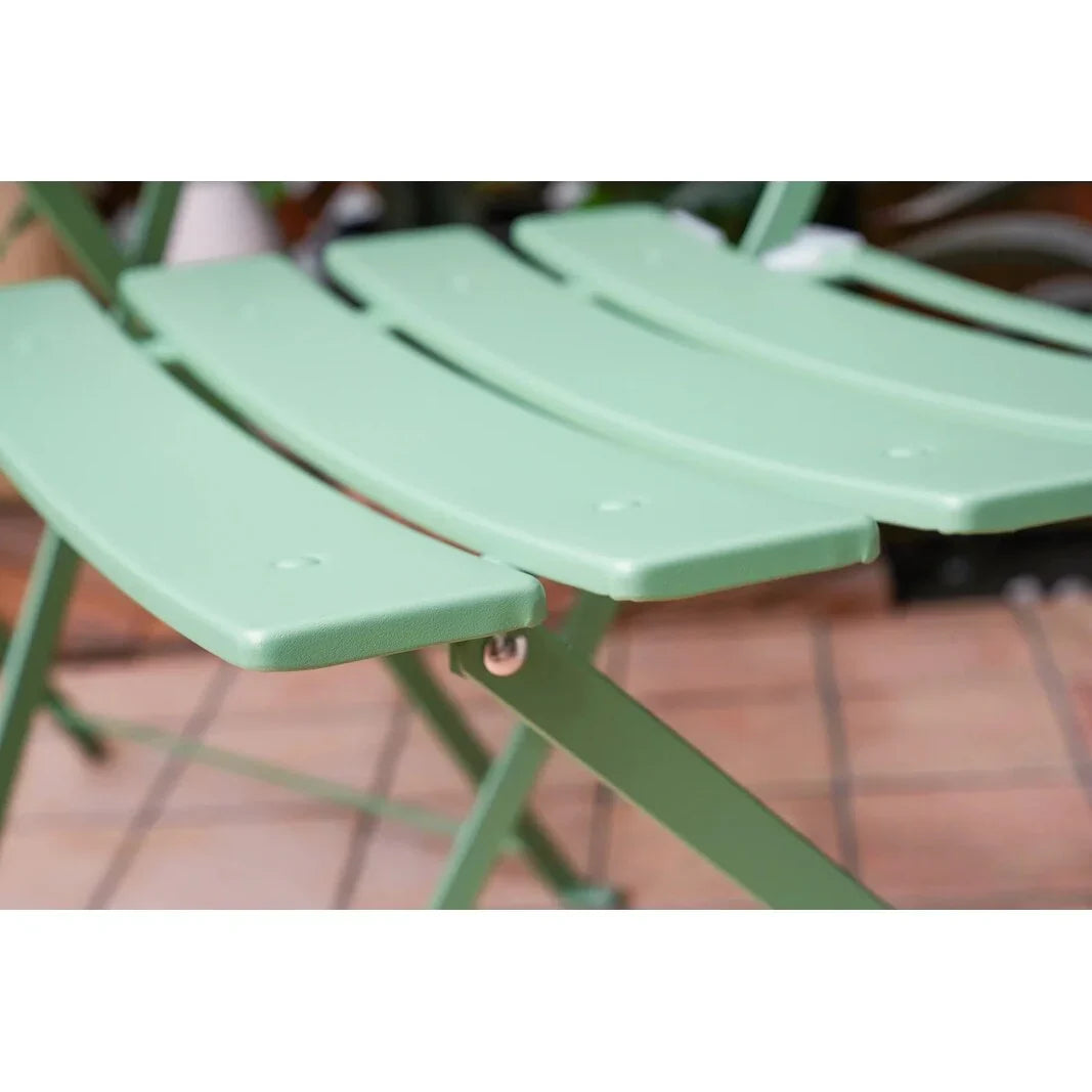3-teiliges klappbares Bistro-Set aus Metall, wetterbeständiges Outdoor-/Indoor-Sitzset für Terrasse, Hof und Garten