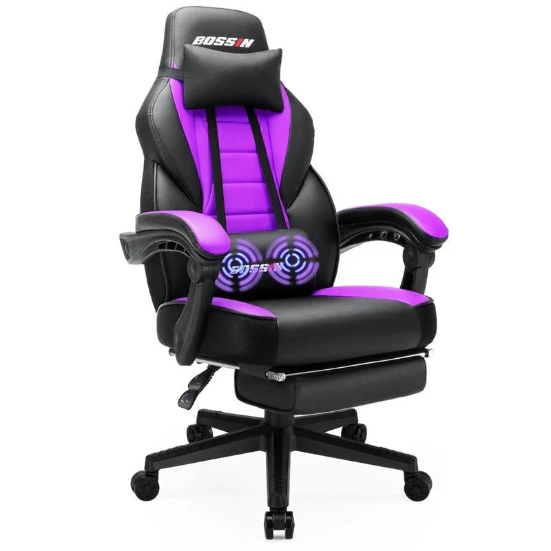 Sedia da gaming BOSSIN in stile racing, portata 300 lbs, sedia da gaming per persone alte e robuste, con schienale alto