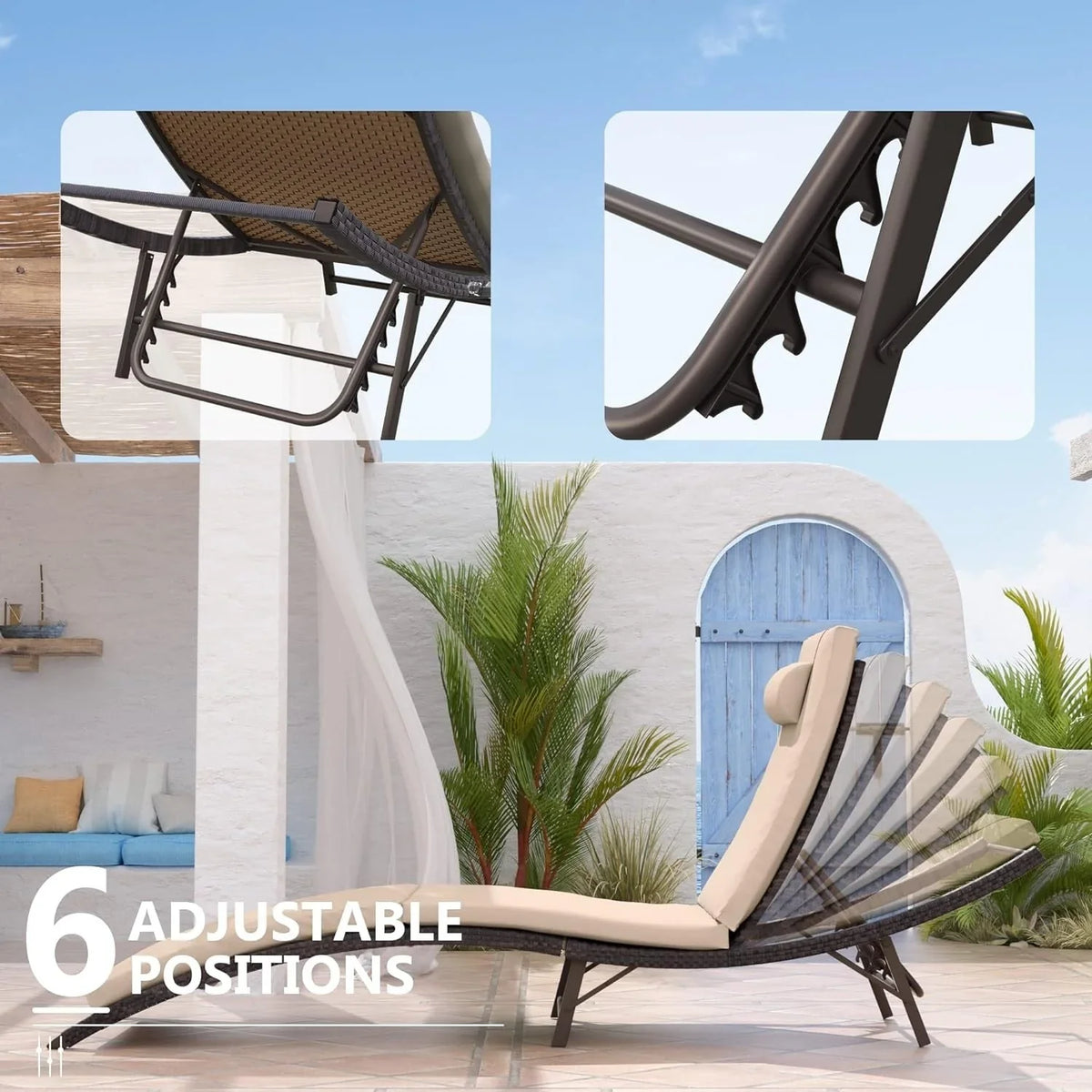 Set da 3 pezzi di chaise longue da esterno Kullavik