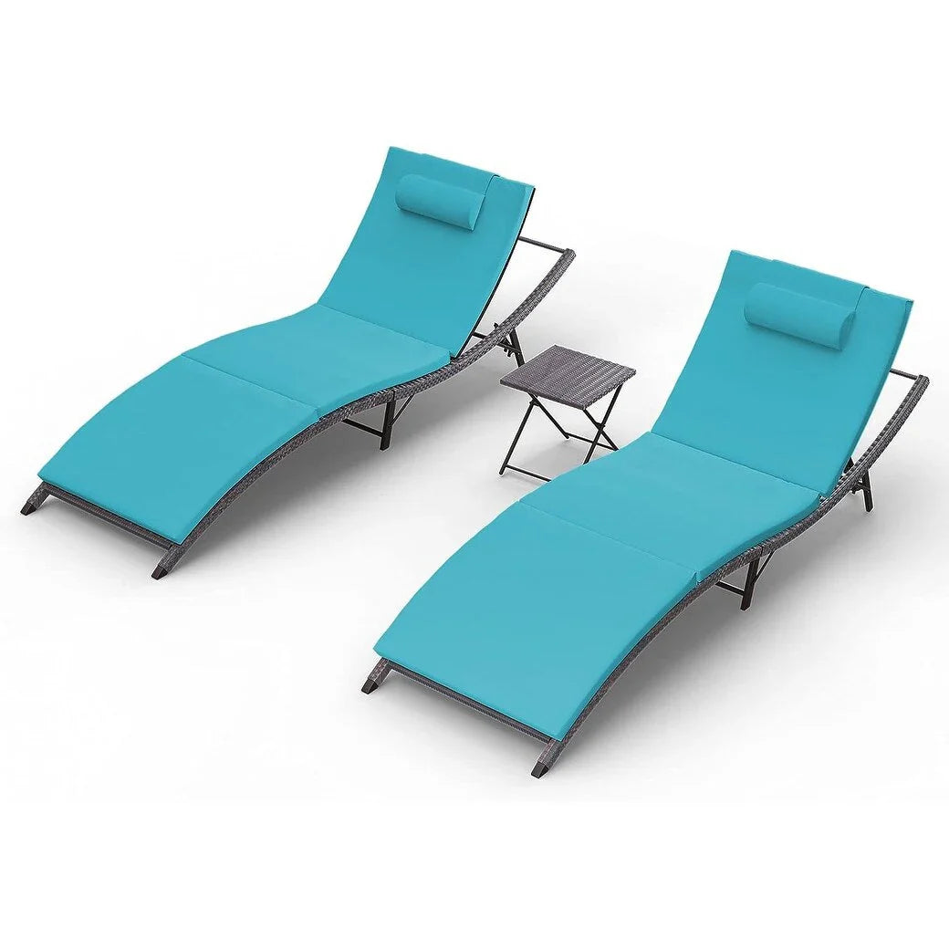 Set da 3 pezzi di chaise longue da esterno Kullavik