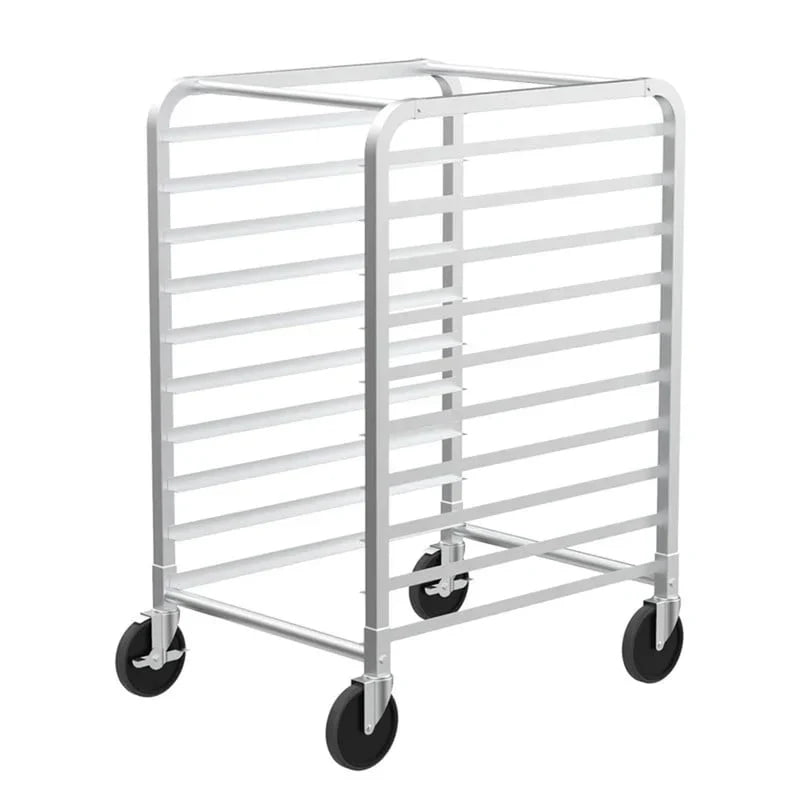 Scaffale da panetteria a 10/20 ripiani in acciaio inox per teglie da panini
