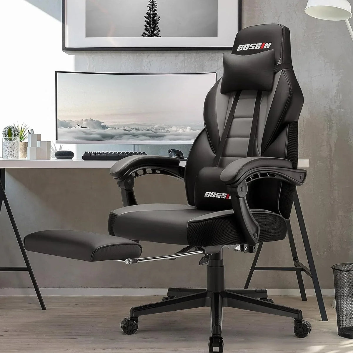 BOSSIN Racing Style Gaming Chair,300 lbs Big and Tall gamer chair High Back Computer Chair