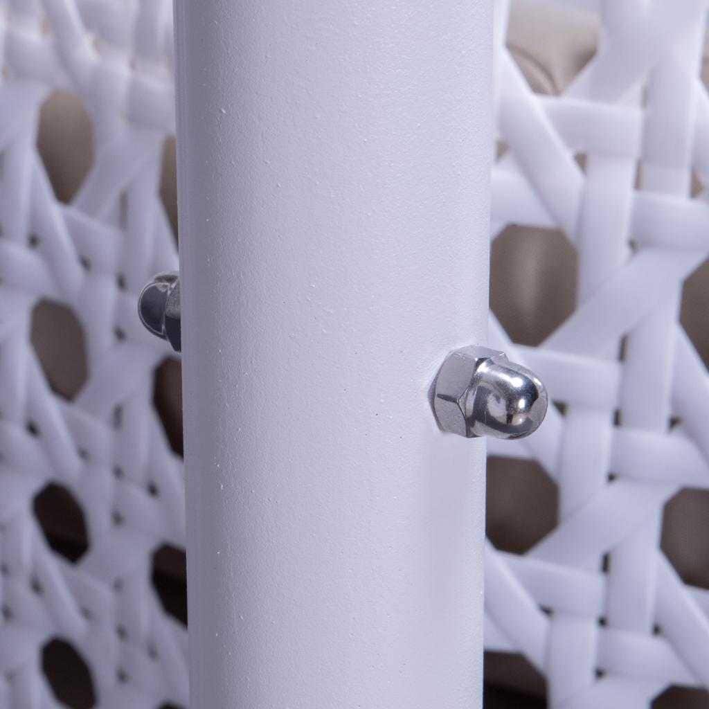 Poltrona sospesa a uovo LeisureMod per 2 persone con supporto - Altalena da patio in rattan intrecciato per esterni/interni, chaise longue con cuscini