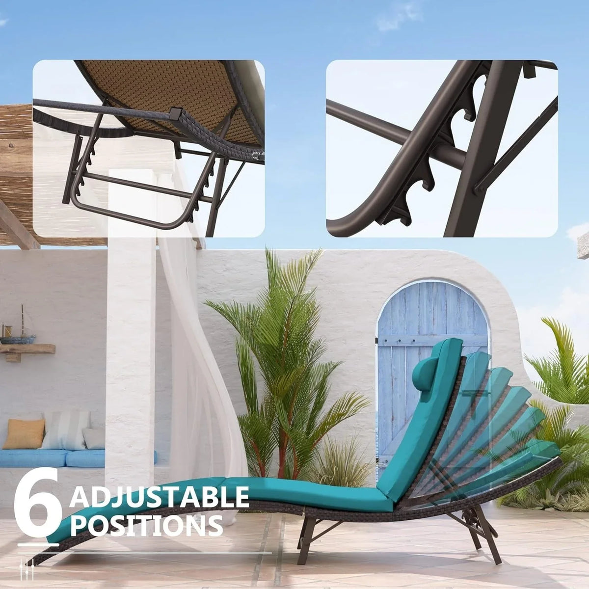 Set da 3 pezzi di chaise longue da esterno Kullavik