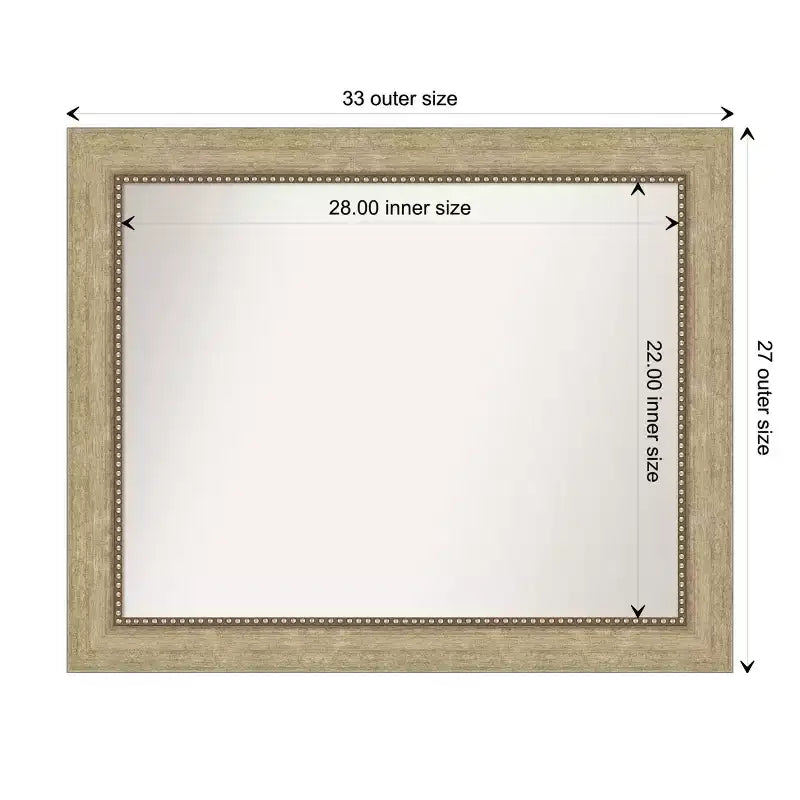 Specchio da parete per bagno non smussato Astor Champagne