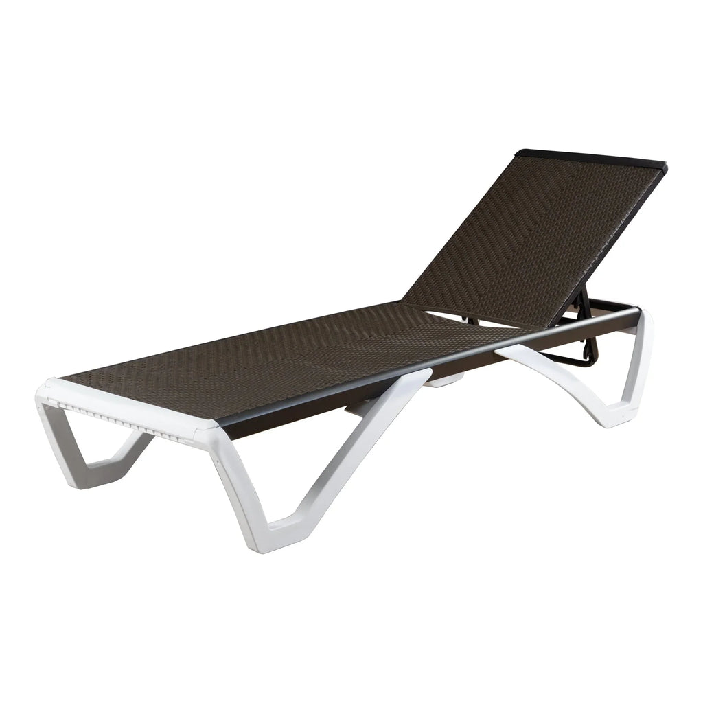 Chaise lounge Kozyard Alan għall-patio, bilqiegħda u mimduda, aġġustabbli, magħmula kompletament mill-aluminju u b’saqajn tar-reżina tal-polipropilen
