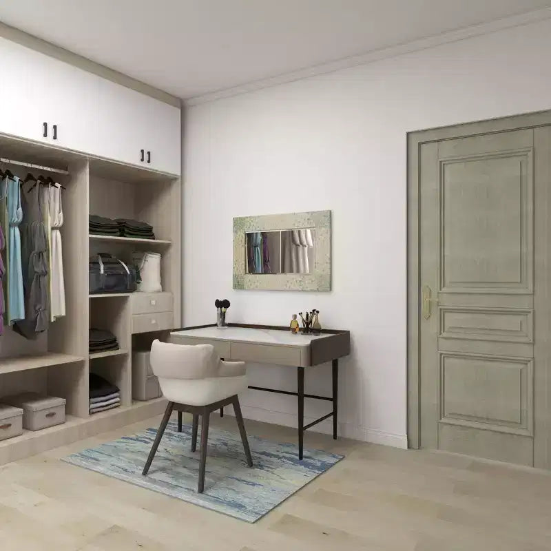 Madreperla Specchio da Parete Mosaico Fatto a Mano con Angoli Blu Crema