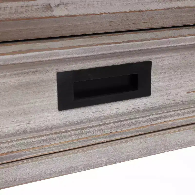 Consolle e Tavolo d'Ingresso con 2 Cassetti e 1 Ripiano, Legno Grigio