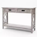 Consolle e Tavolo d'Ingresso con 2 Cassetti e 1 Ripiano, Legno Grigio
