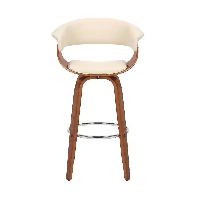 Sgabello da bar girevole in similpelle e legno Julyssa, altezza bancone, 66 cm