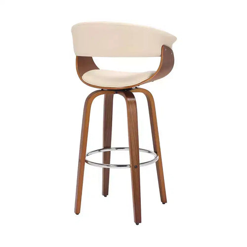 26" Julyssa drehbarer Barhocker aus Kunstleder und Holz, Thekenhöhe
