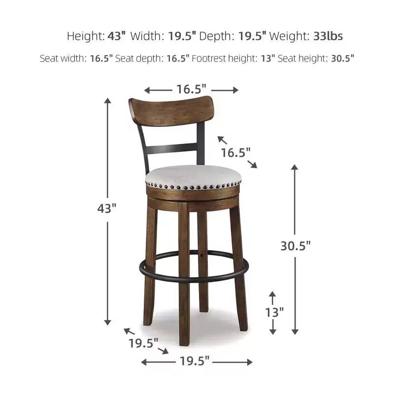 Sgabello da bar imbottito girevole Tall Valebeck