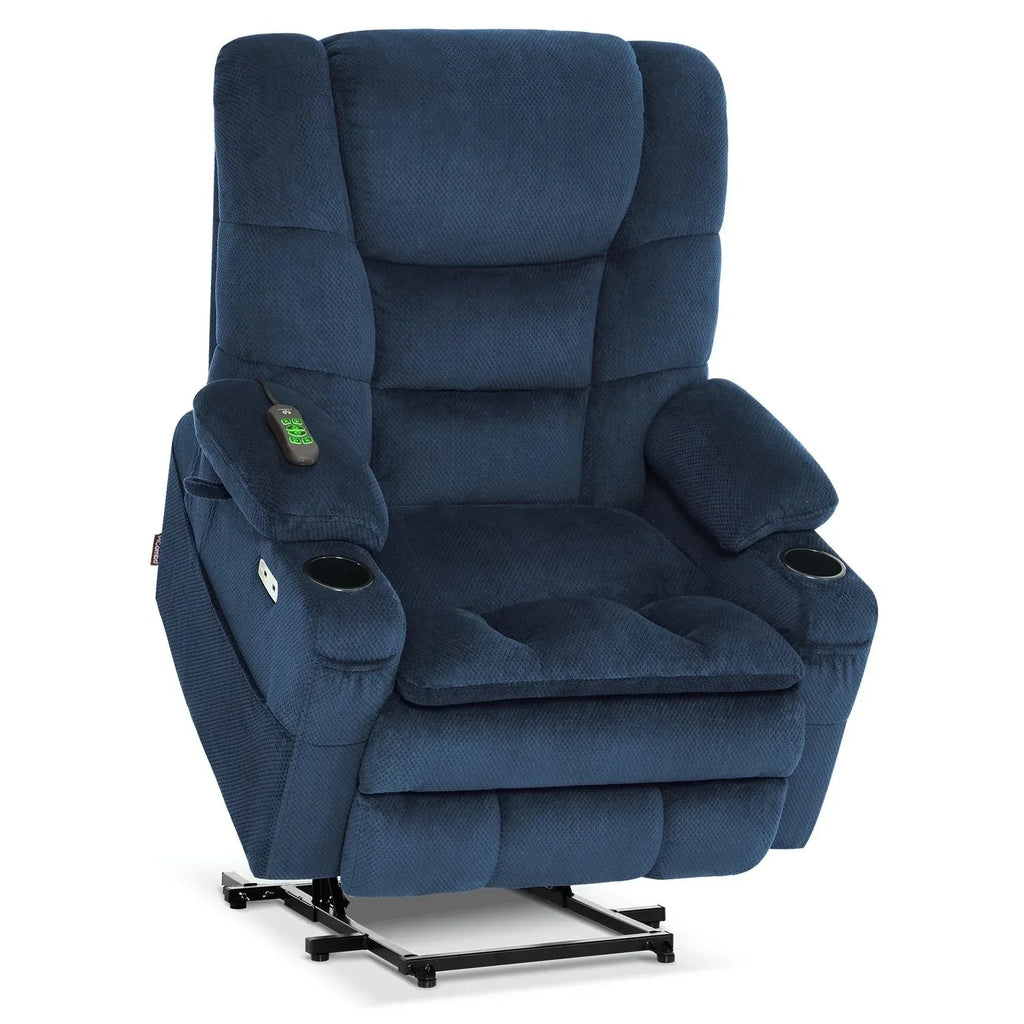 MCombo breiter Dual-Motor-Aufstehsessel mit Massage- und zweifacher Heizfunktion für große und kräftige Senioren, Stoff R7635