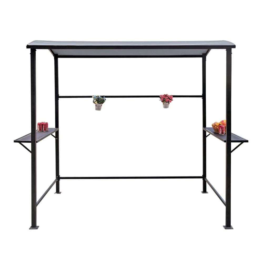 Gazebo da esterno per barbecue con struttura in acciaio da 5 x 8 piedi, copertura e riparo per griglia