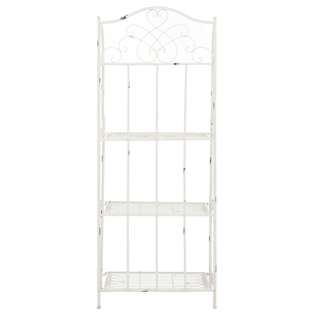 SAFAVIEH Bryn viktorianisches schmiedeeisernes Bäckerregal für den Außenbereich mit 4 Ebenen - 25 In. B x 15 In. T x 63 In. H - 25B x 15T x 63H