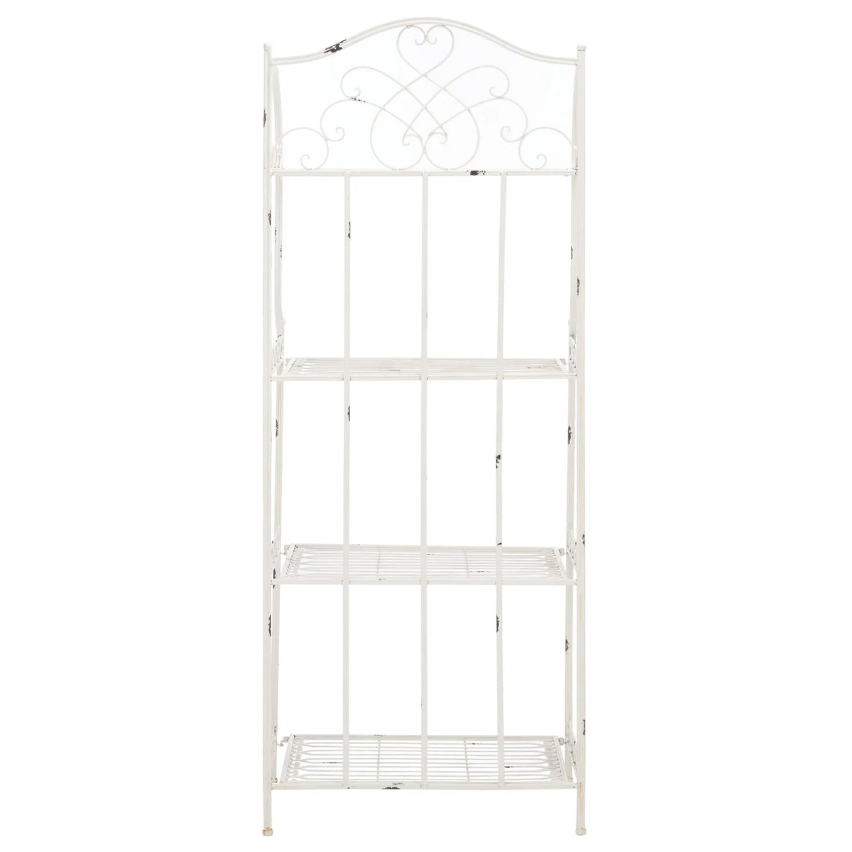 SAFAVIEH Bryn viktorianisches schmiedeeisernes Bäckerregal für den Außenbereich mit 4 Ebenen - 25 In. B x 15 In. T x 63 In. H - 25B x 15T x 63H