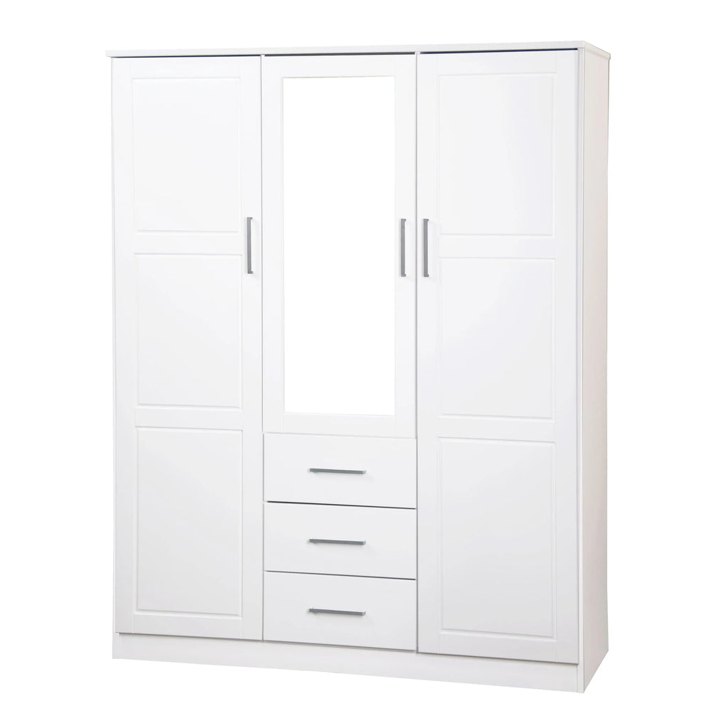 Palace Imports Cosmo, ormar s 3 vrata od 100% punog drva, s vratima od punog drva ili zrcalima