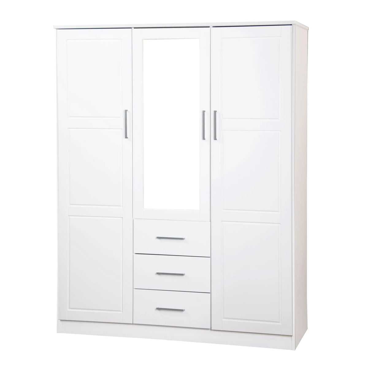 Armadio guardaroba a 3 ante Cosmo Palace Imports in legno massello al 100%, con ante in legno massello o a specchio