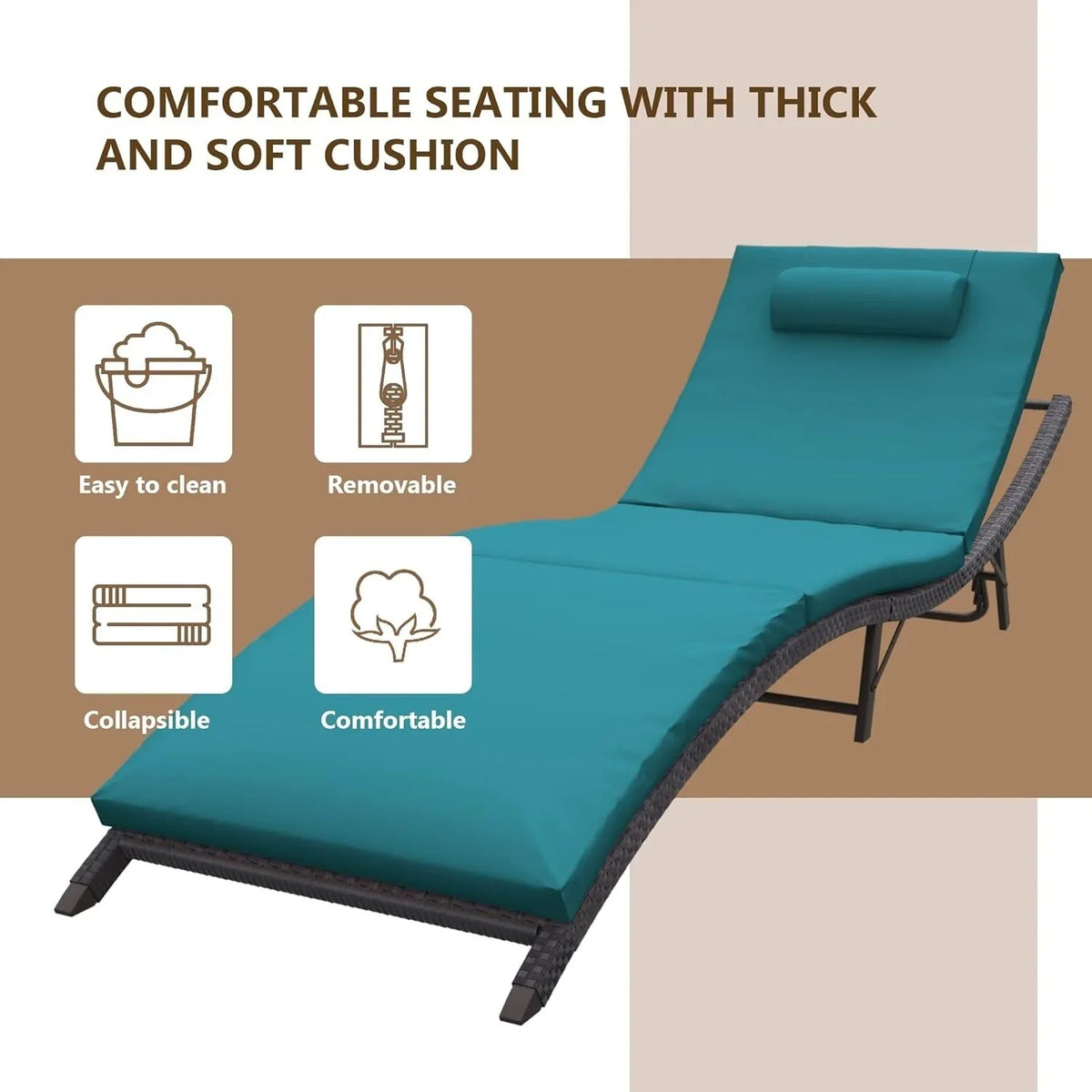 Set da 3 pezzi di chaise longue da esterno Kullavik