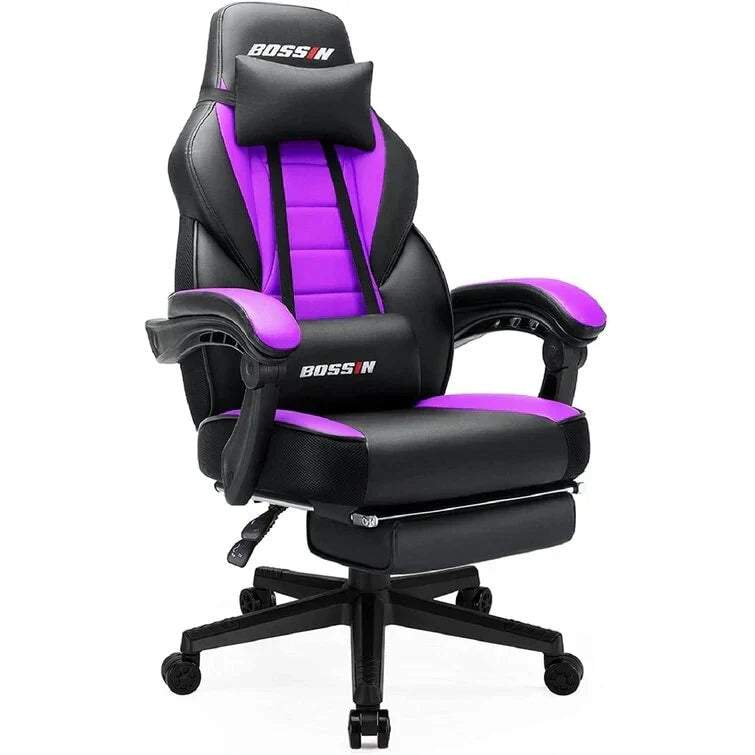 Sedia da gaming BOSSIN in stile racing, portata 300 lbs, sedia da gaming per persone alte e robuste, con schienale alto