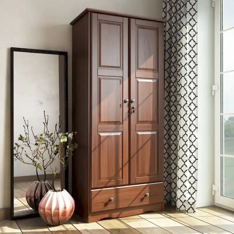 Armadio guardaroba Flexible in legno massello al 100%, con pomelli in metallo o legno