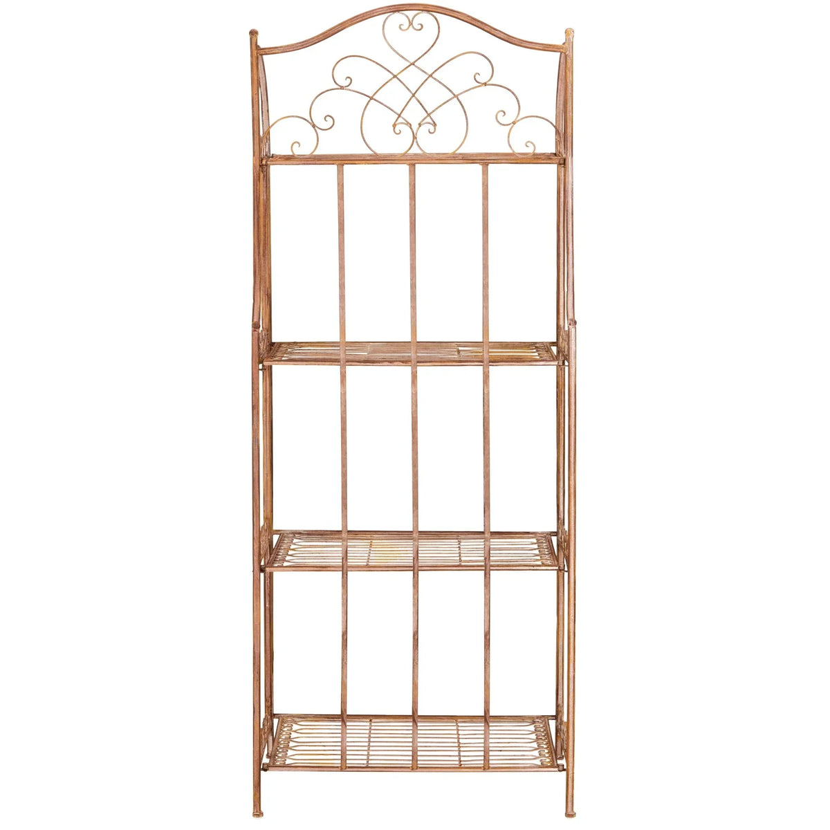 SAFAVIEH Bryn viktorianisches schmiedeeisernes Bäckerregal für den Außenbereich mit 4 Ebenen - 25 In. B x 15 In. T x 63 In. H - 25B x 15T x 63H
