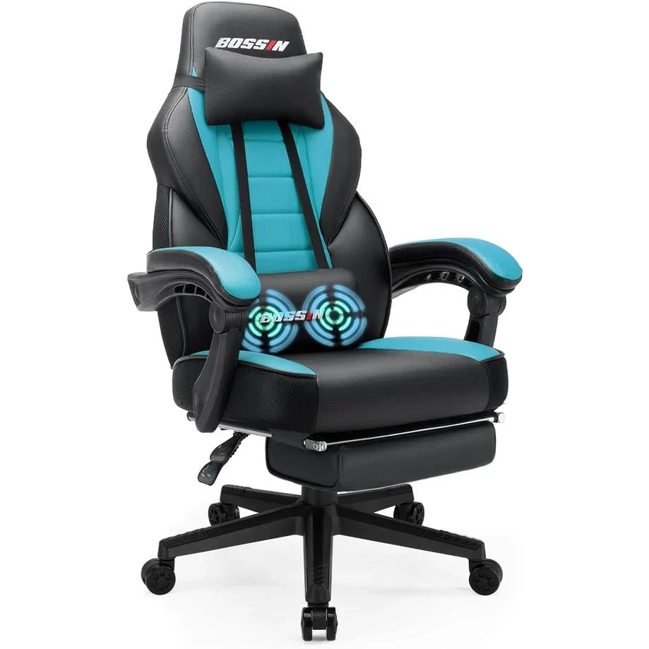 Sedia da gaming BOSSIN in stile racing, portata 300 lbs, sedia da gaming per persone alte e robuste, con schienale alto