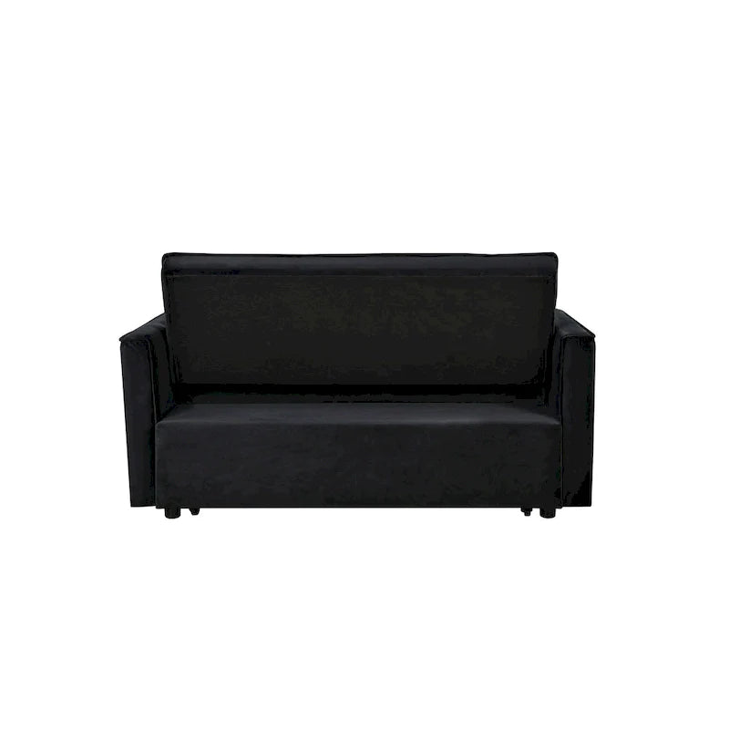 Moderne fluwelen tweezitsfuton met verstelbare rugleuning en zakken, geschikt voor 2 personen ??Donkergrijs / lichtgrijs / blauw / zwart