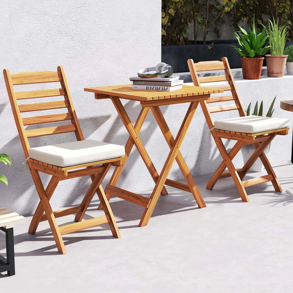 Patiojoy 3-teiliges faltbares Bistro-Set mit abnehmbaren Sitzpolstern - Details anzeigen