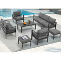 AECOJOY 7-teiliges Aluminiummöbel-Set für die Terrasse, Outdoor-Sitzgruppe