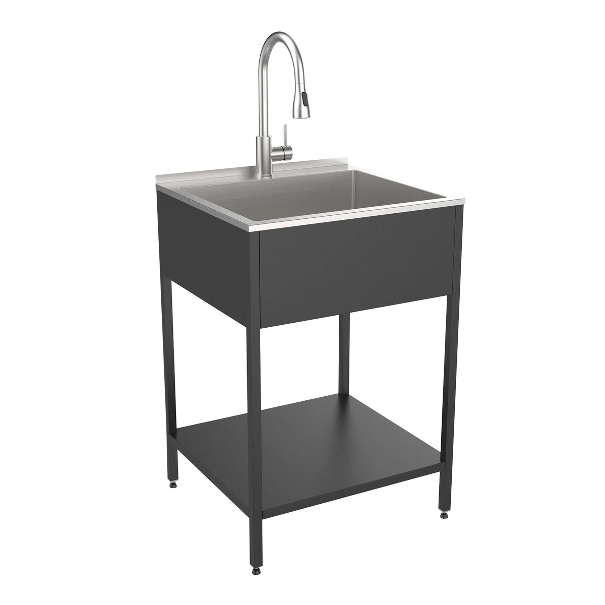 Transolid EWS-2422S Spülbecken und Waschtisch aus Edelstahl, 24 In. B x 22 In. T x 35 In. H - 24 In. x 22 In.