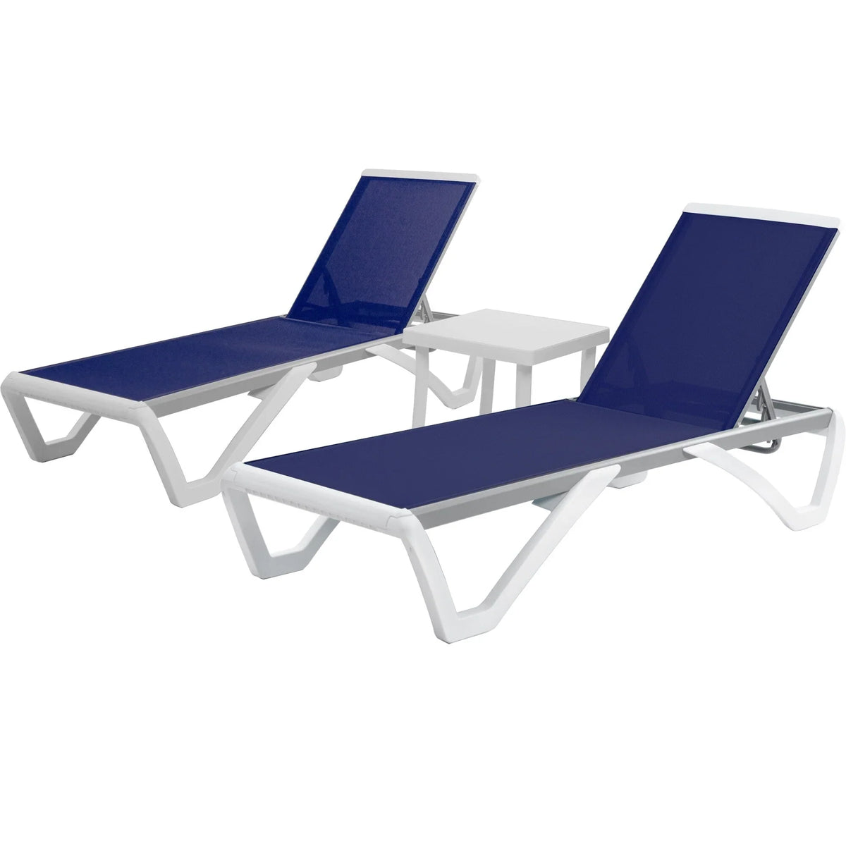 Chaise lounge Kozyard Alan għall-patio, bilqiegħda u mimduda, aġġustabbli, magħmula kompletament mill-aluminju u b’saqajn tar-reżina tal-polipropilen