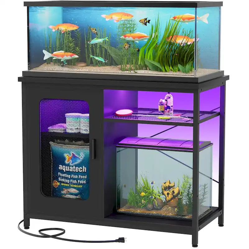 Aquariumaquariummeubel voor 20-29 gallon met stopcontacten en ledverlichting